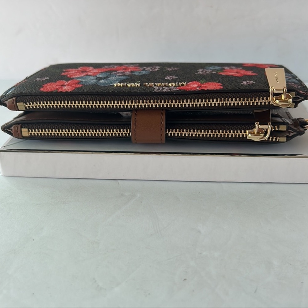 Michael Kors Floral Brown MK Print Wallet NWT in MK Gift Box - Picture 7 of 7